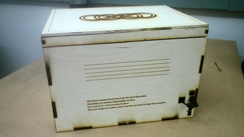 Back of assembled unfinished box showing port cutouts